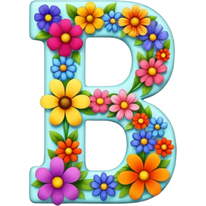 clear bold number 7 formed from a variety of colorful flowers emoji
