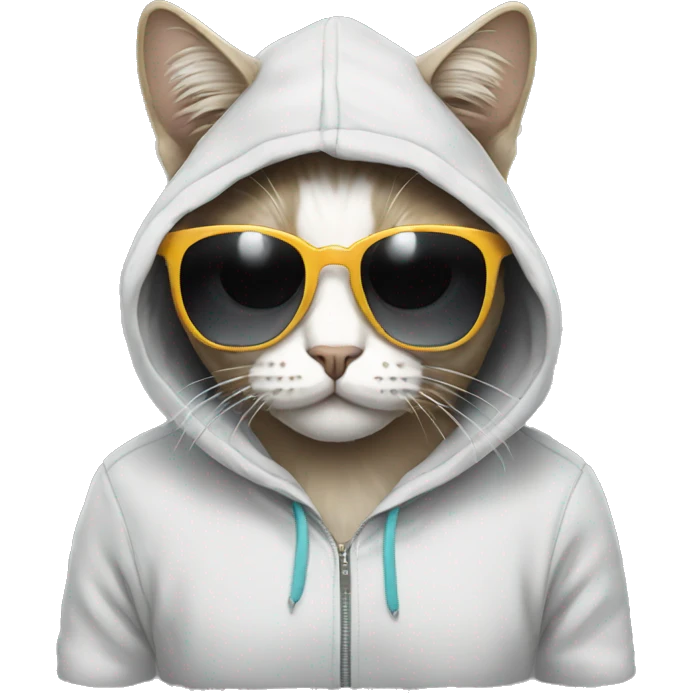 cat wearing sunglasses and hoodie  emoji