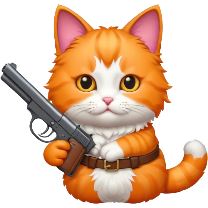 a cat holding a gun emoji