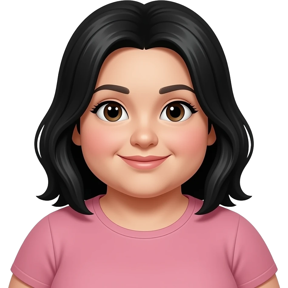 Fat girl With black hair emoji