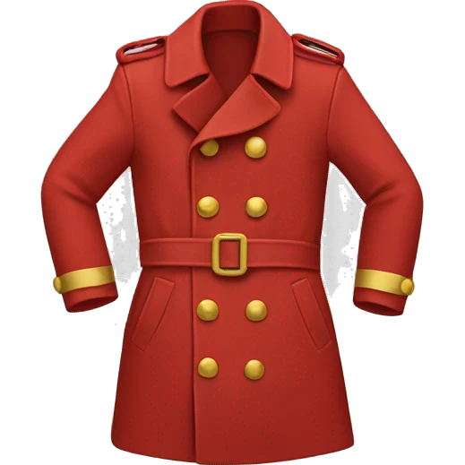 Red trench coat with gold buttons  emoji