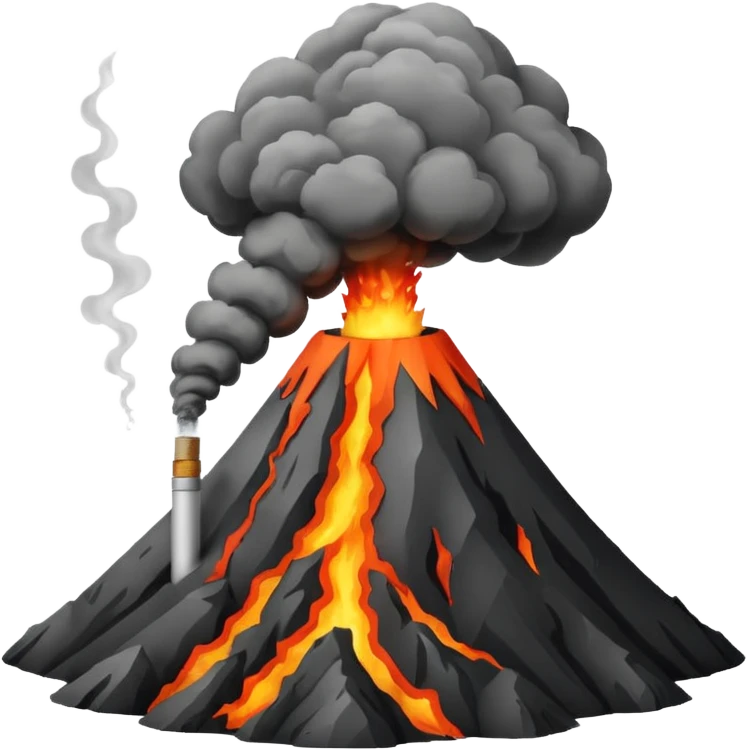 Volcano smoking before eruption no lava emoji