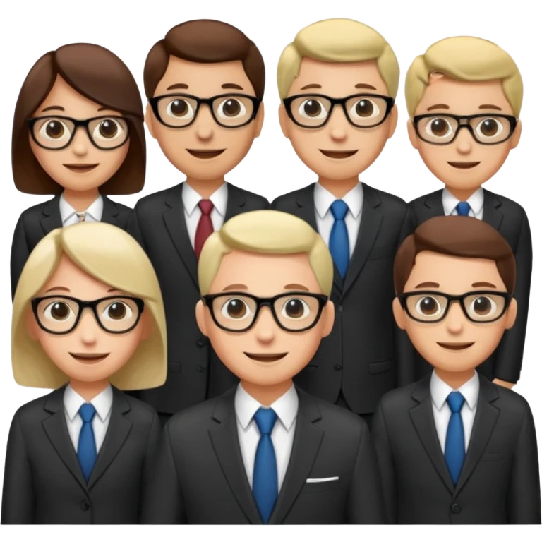People in suits wearing glasses emoji