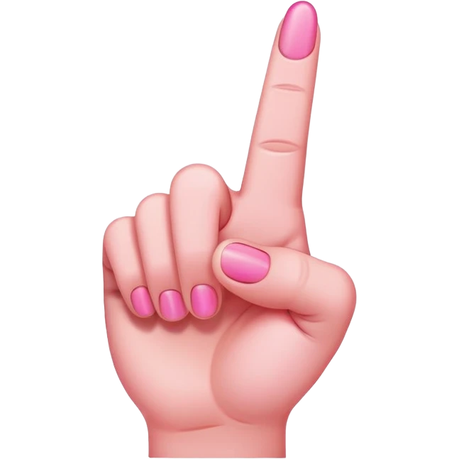 Pink middle finger emoji