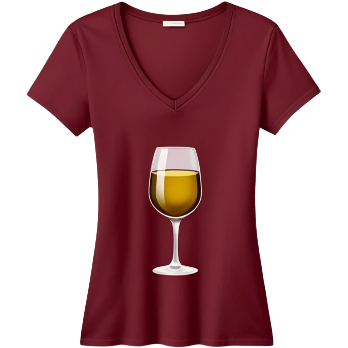 just a wine red cotton V-neck t-shirt, women's style, flat lay, no model, only the clothing item emoji