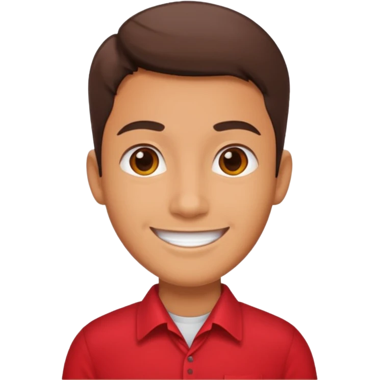 An office worker in a red shirt. emoji