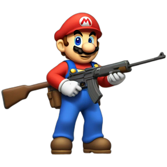 Mario with a rifle emoji
