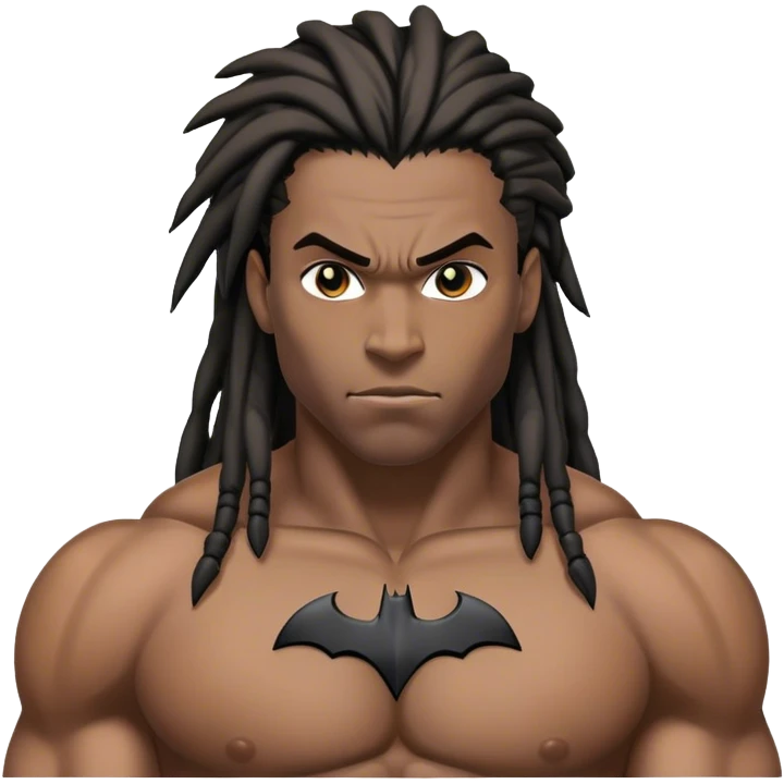 Black Batman with dreadlocks emoji
