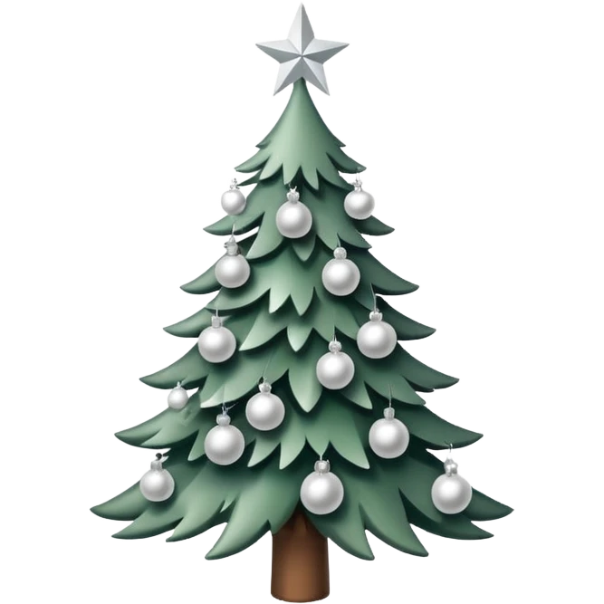 Christmas tree all white emoji