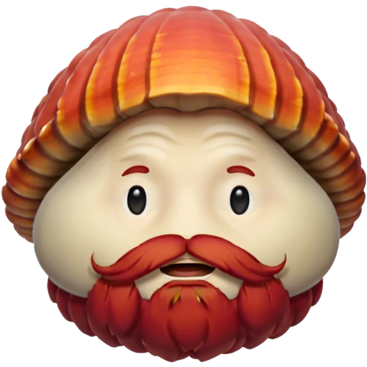 Bearded clam with red hair emoji