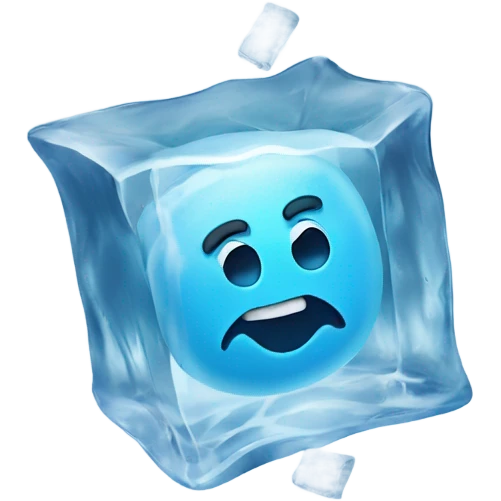 emoji smiley face frozen in an ice cube emoji
