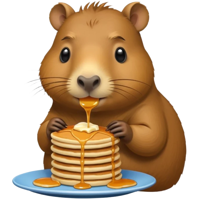 Capybara eating pancakes emoji