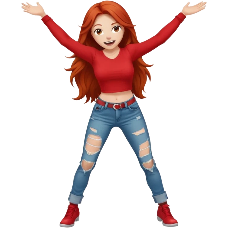 Sexy Excited long haired redhead twerk emoji