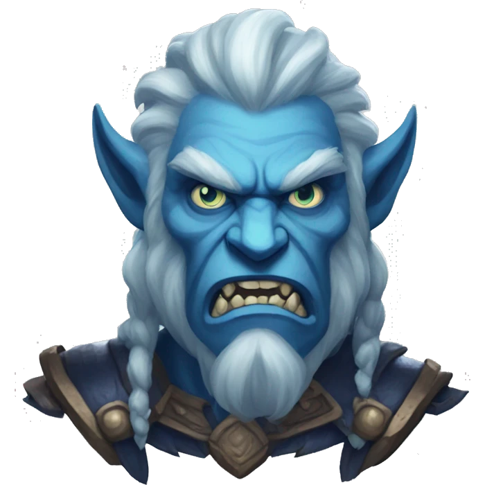 Spectral giant firbolg blue angry emoji