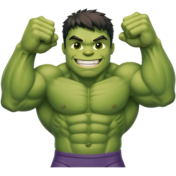 friendly smiling hulk superhero for kids emoji