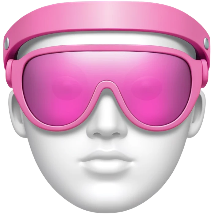 super thick pink visor sunglasses, dramatic chunky Y2K design, statement piece emoji