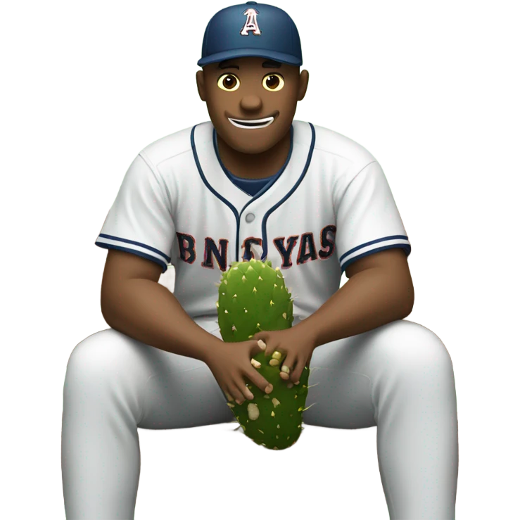 baseball player eating a cactus emoji