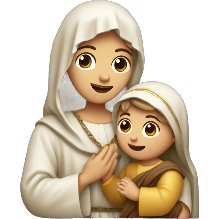Sainte Marie, Saint Joseph et bébé à la crèche  emoji