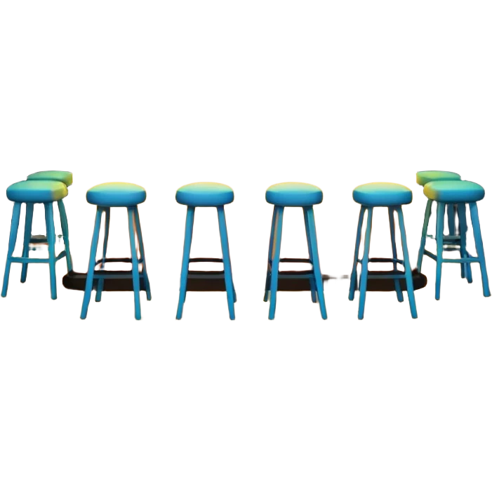 A 3D cartoon bar interior with a counter, glowing shelves of colorful bottles, tall stools, and hanging lights, warm ambient lighting, realistic reflections, Memoji-style. Photo Frame. Negative : Transparent. emoji