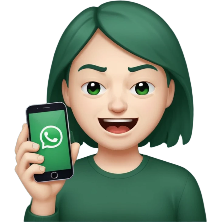 **المشهد**: وجه غاضب لكن مضحك، يمسك هاتفًا يظهر عليه 50 إشعار "واتساب"، عين واحدة مغلقة من التوتر!
- **اللمسة**: خلفية صغيرة فيها رمز "الواتساب" يضحك شيطانيًا 😈. emoji