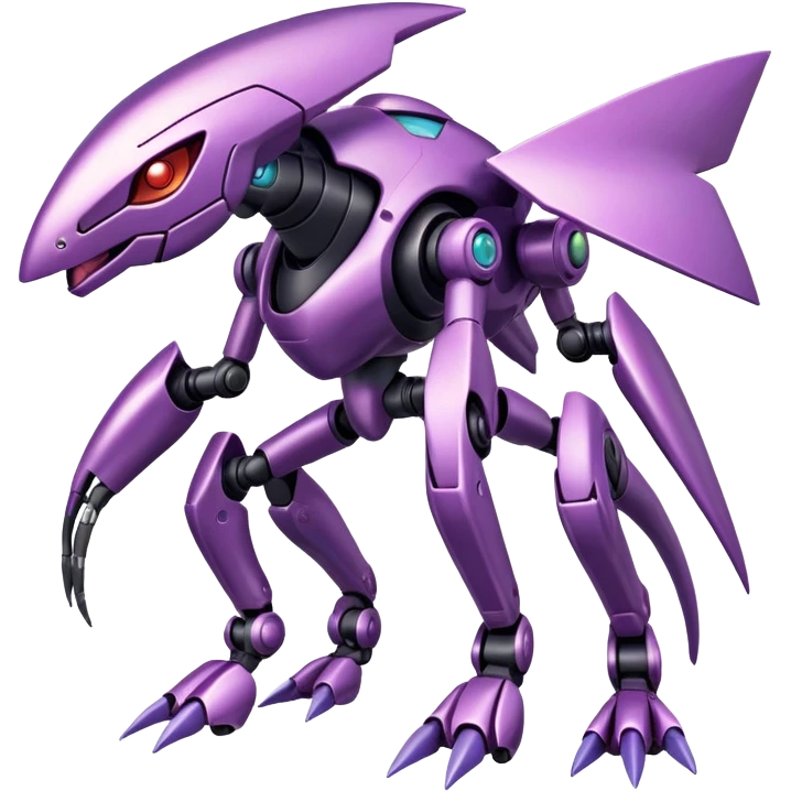 Shiny Exotic Genesect-Pokémon-Fakémon-hybrid-creature (full body) emoji
