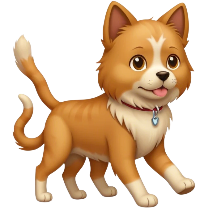 dog walking a cat emoji