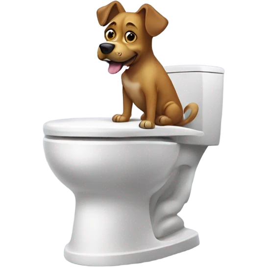 Dog on toilet emoji