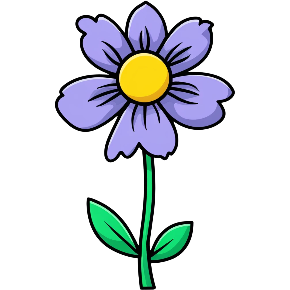 wilted flower, cartoonish sticker style emoji