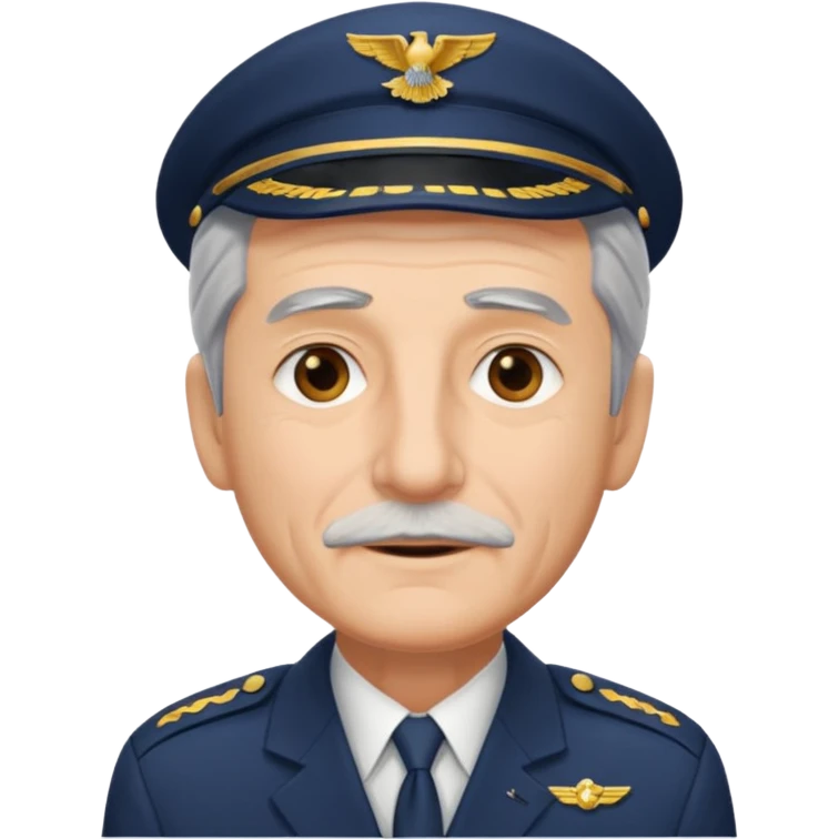 an old airline pilot without mustache emoji