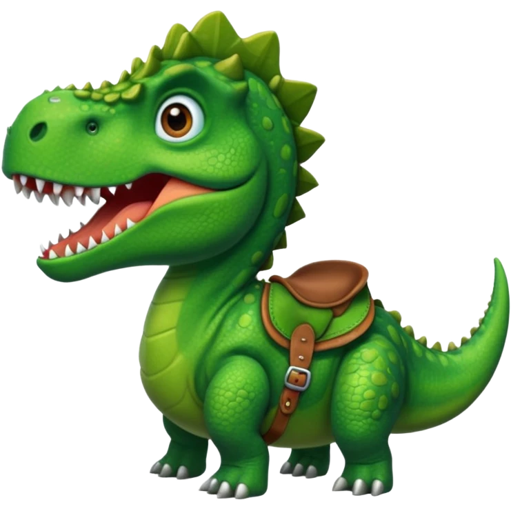 Dinosaur wear saddle, front face emoji