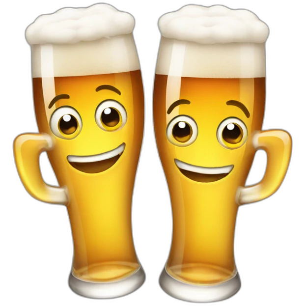 Three smiling glasses of beer emojis emoji
