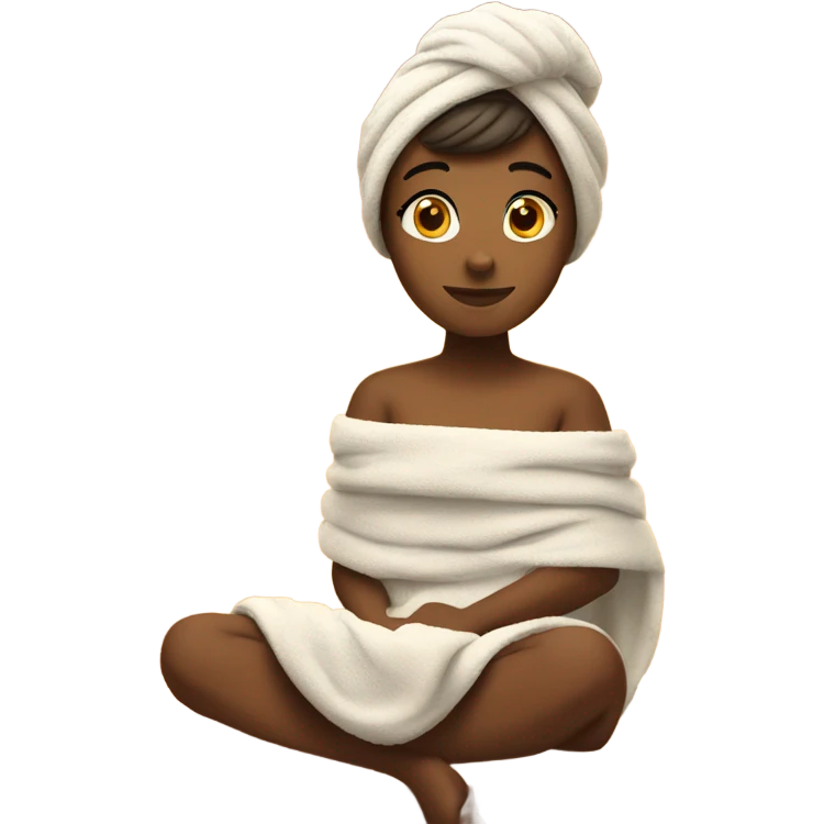 Girl with hair in a towel in a sauna emoji
