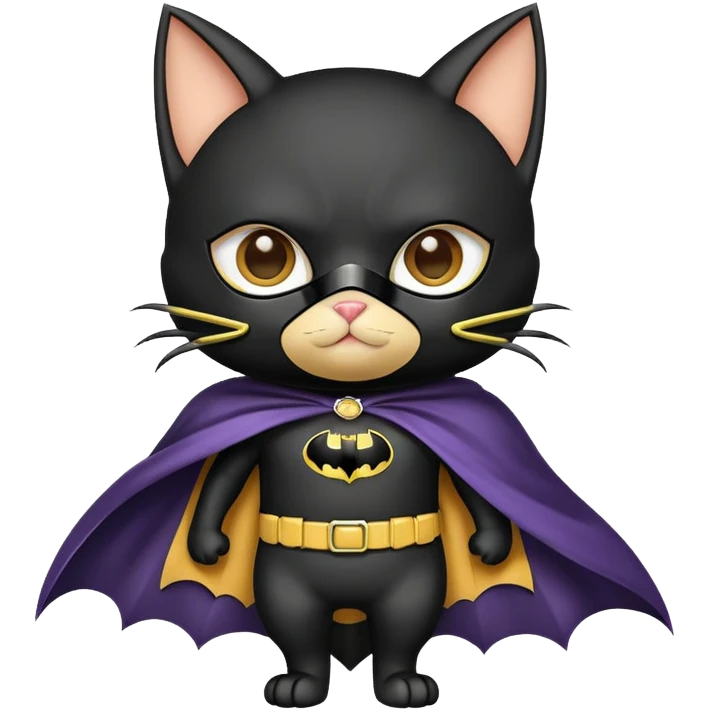 bat man cat with cape and mask emoji