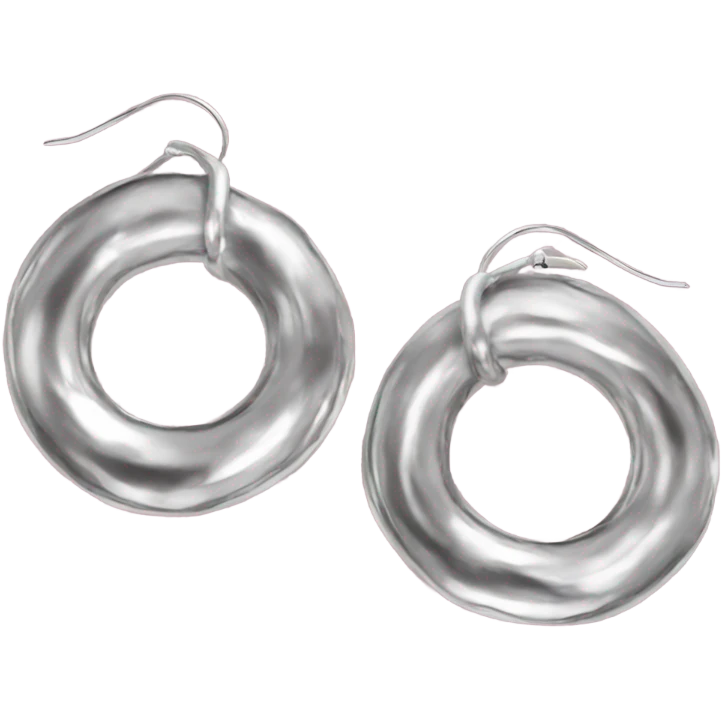 silver chunky hoop earrings emoji