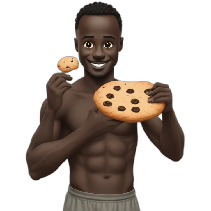 Sadio Mané eating cookie emoji