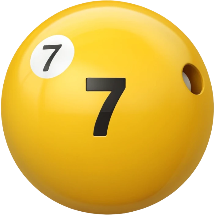Pool table back ball with the number 7 only one number  emoji
