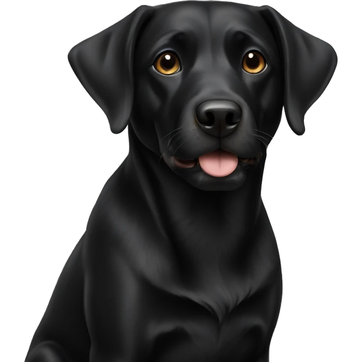 realistic indoor black dog emoji