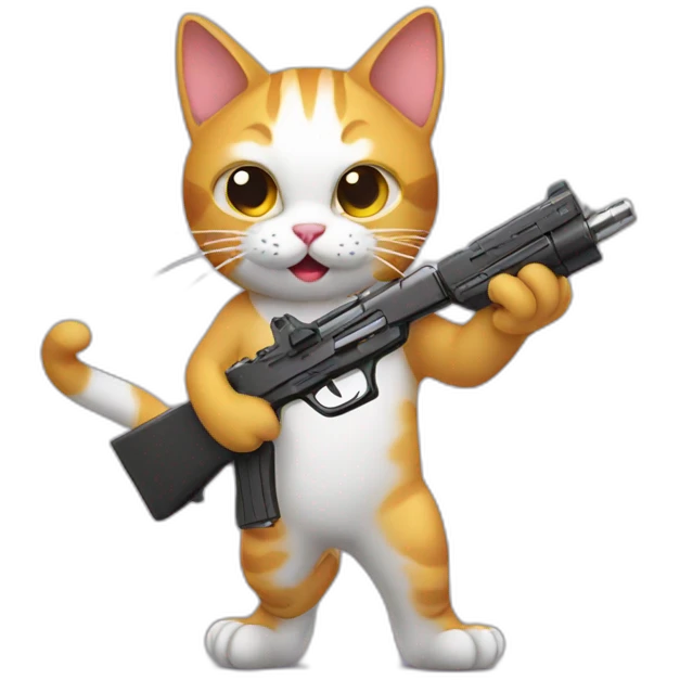 Cat Hold A Gun emoji