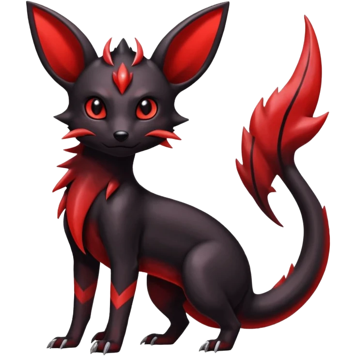  Shiny edgy dark gloomy red cool badass Umbreon-Salandit-Jolteon-fusion emoji