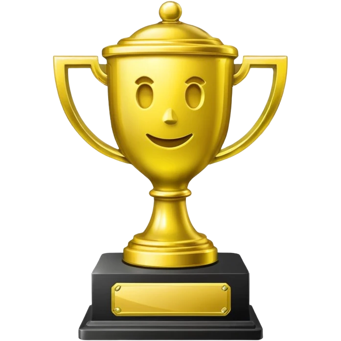  neon yellow icon of a trophy emoji
