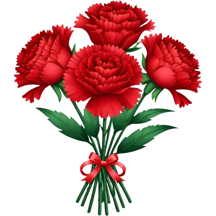 red carnation bouquet emoji