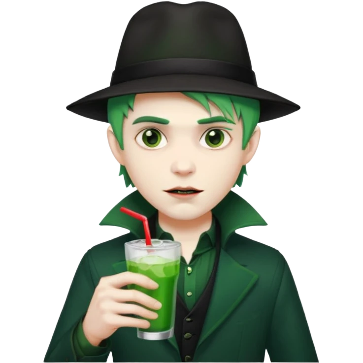 vampire men  green hair Drink holders with hat  emoji