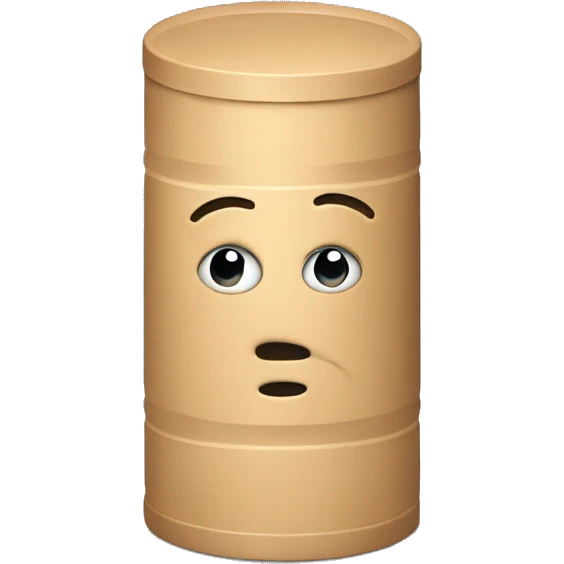 cylinder with an box behind it with an head sticking out of he cylinder emoji