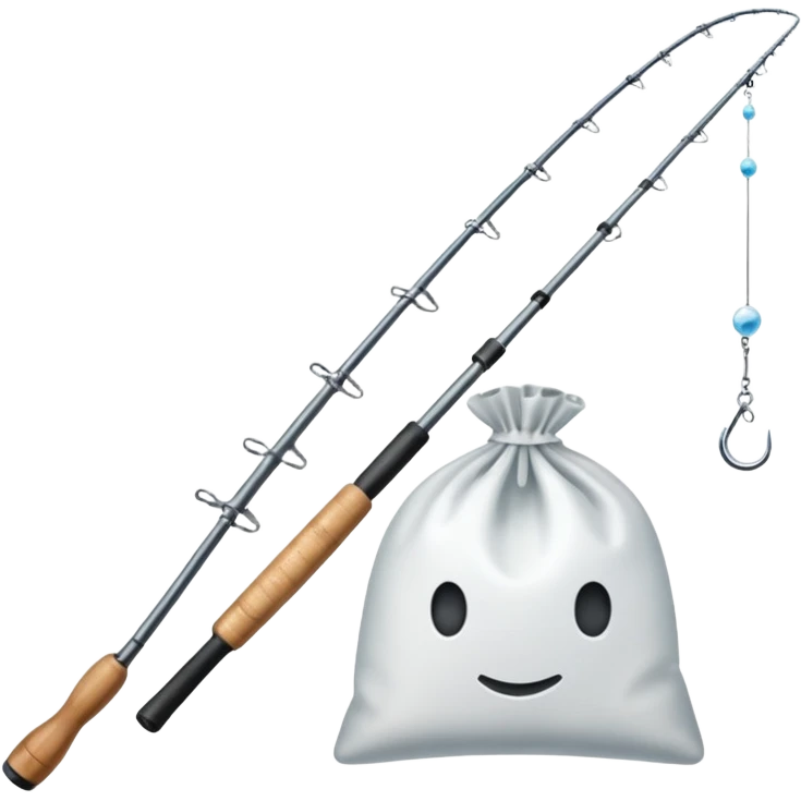 Fishing rod with cocaine bag as bait emoji