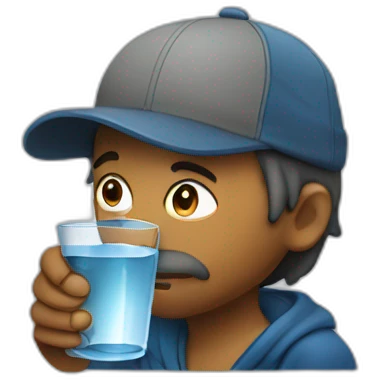 homeless drinking a glass of water emoji