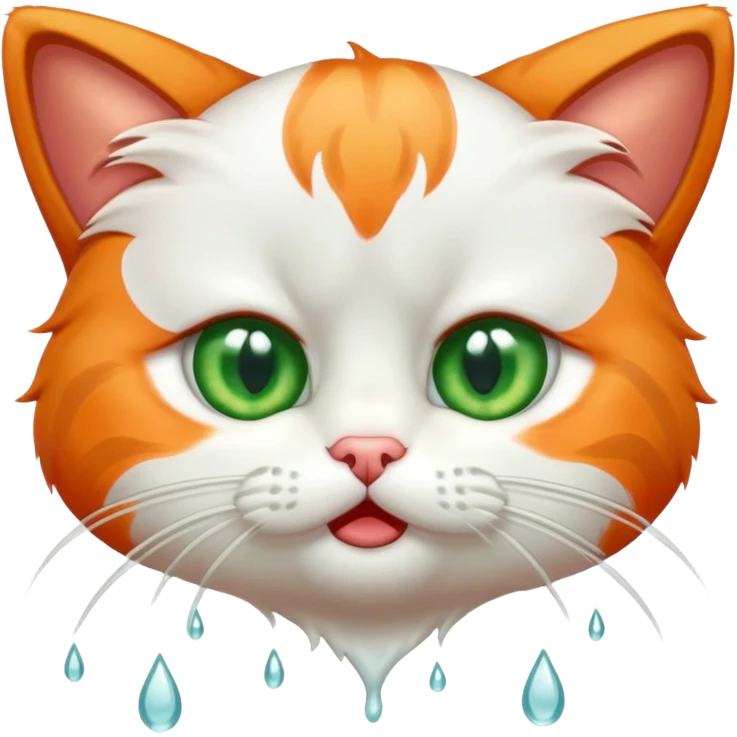 Orange cat crying face only emoji