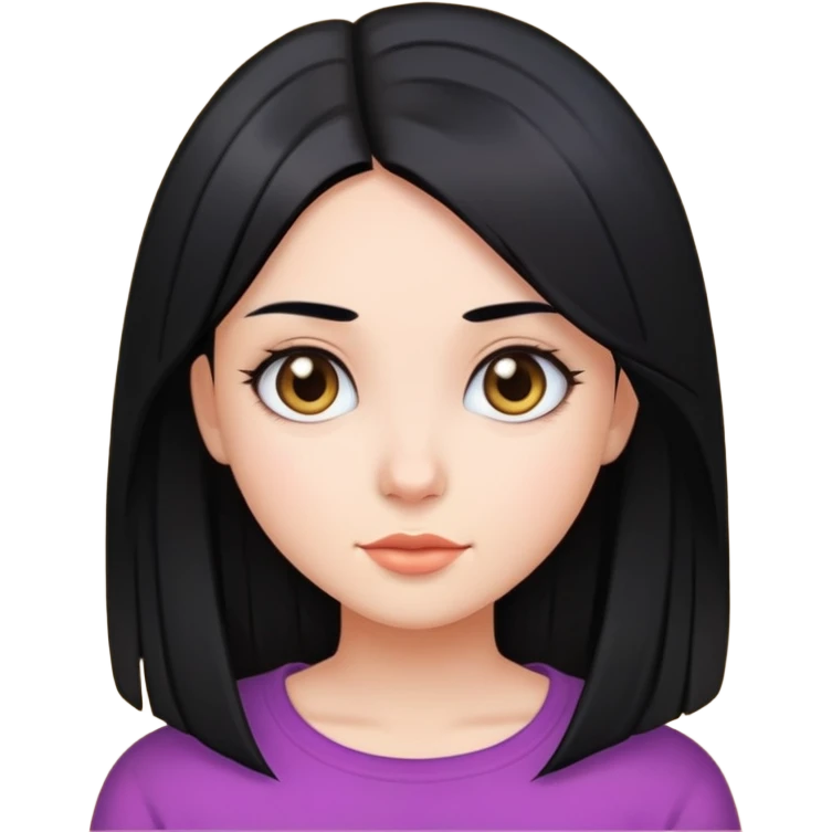 девушка с прямыми чёрными волосами emoji