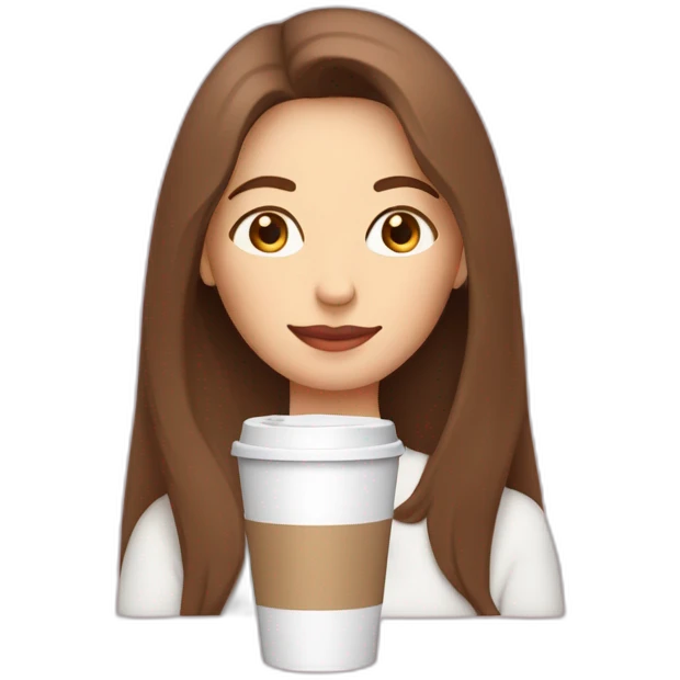 woman-with-pale-skin-and-brown-long-thin-straight-hair-wearing-a-white-woolly-shirt-drinking-coffee-from-a-light-pink-takeaway-cup-eyes-closed-b emoji