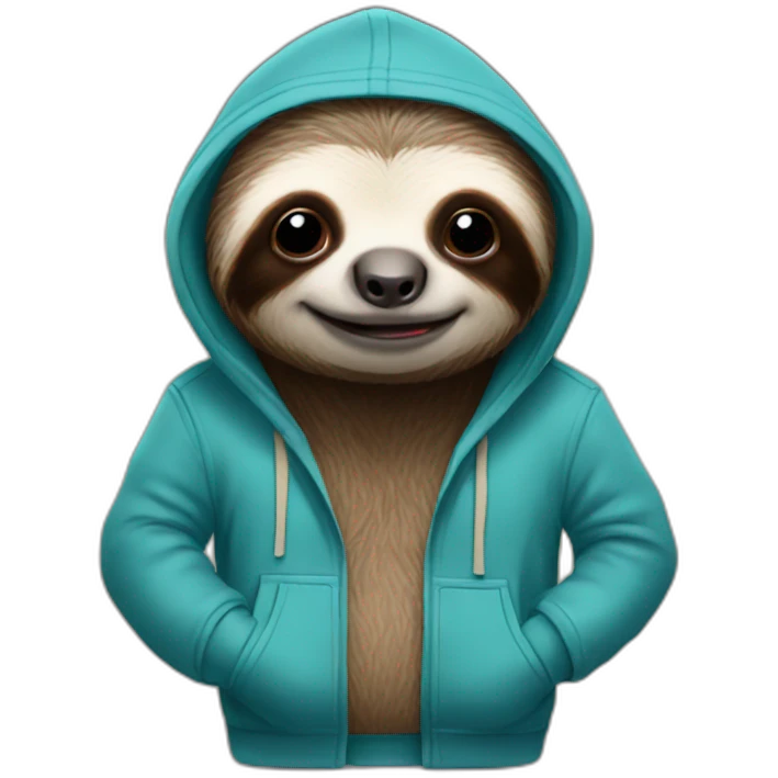 Sloth wearing a hoodie emoji