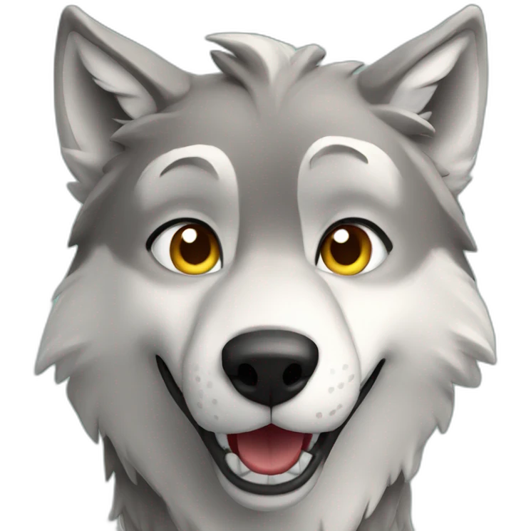 wolf making selfie emoji